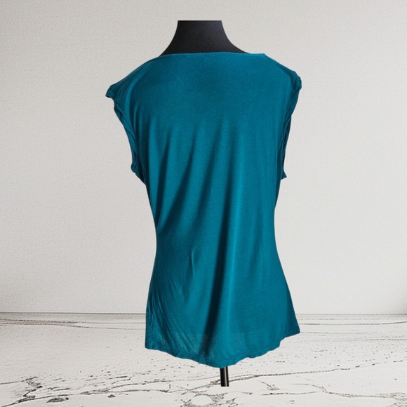 The Limited Teal Drape Neck Blouse - Picture 2 of 4
